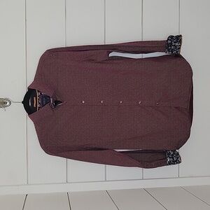 CACTUS MAN Ricky Singh small burgundy w/ white dots roll up design at wrists